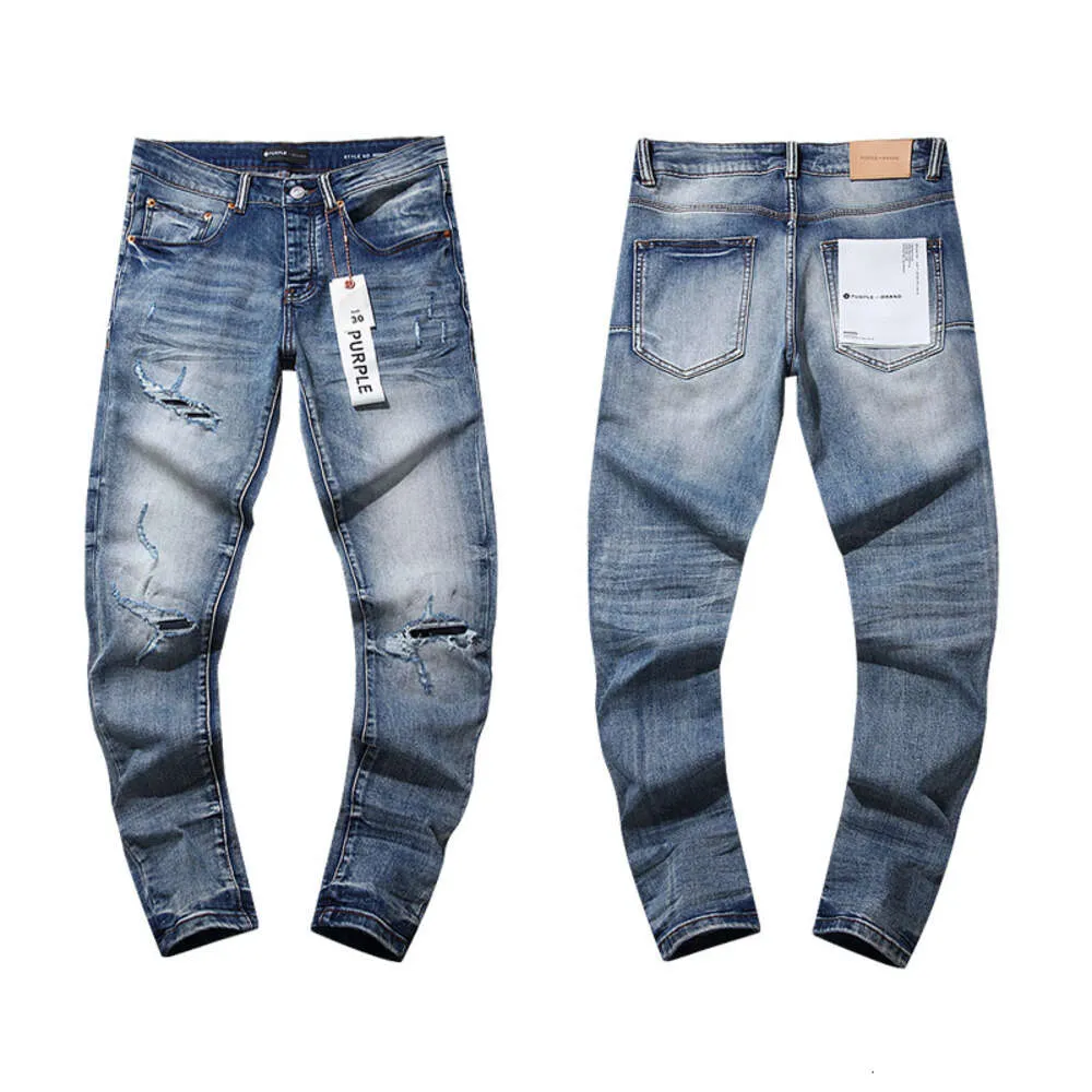 Herren 2024 Street Purple Brand Jeans Mode Mode Delessed gerade Beinhosen