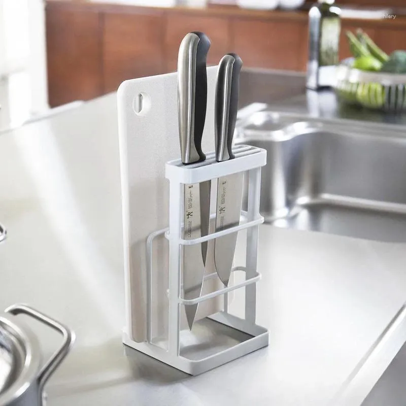 Kitchen Storage Cutting Board Knife Drain Rack Cabinet Vertical Metal