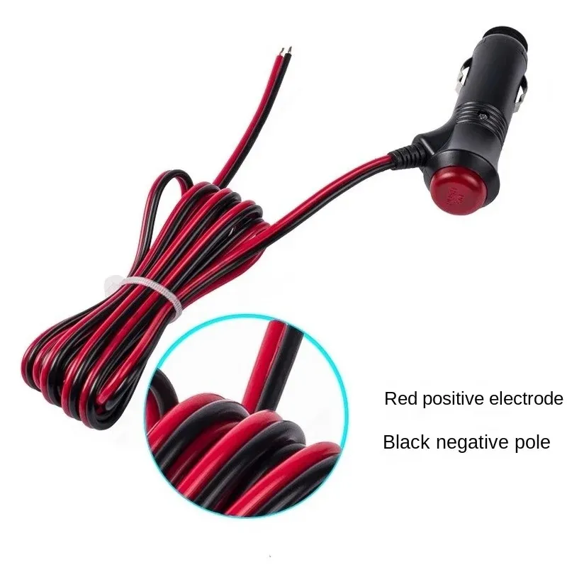 12 V 24 V Auto Motorrad Männlich Zigarette Leichter Sockelstecker Steckanschluss 1M/2M/3M Draht mit Schalter Ladekabel -Buchseckelauto