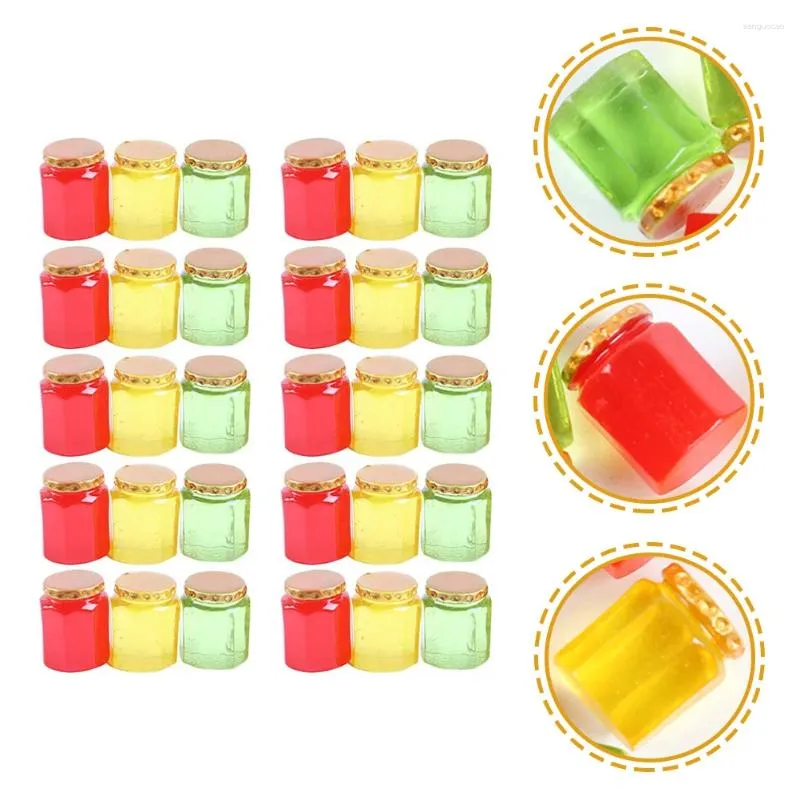 Storage Bottles 30 Pcs Phone Case Accessories House Decoration Mini Honey Jar Decorations Candy Ornament Simulation Child