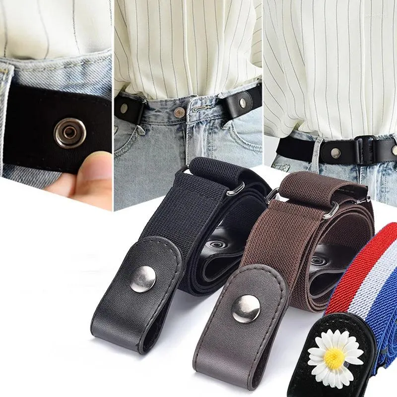 Belts Easy Belt Without Buckle Free For Women Female Waist Elastic Stretch Jeans Hidden Invisible