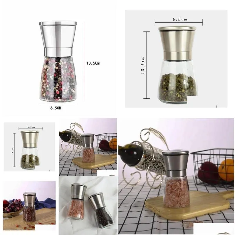 Mills Manual Pepper Salt Grinder Sauce en acier inoxydable Sauce Grinders Drop Livraison Home Garden Cuisine, Bar à manger outils de cuisine DHFMX