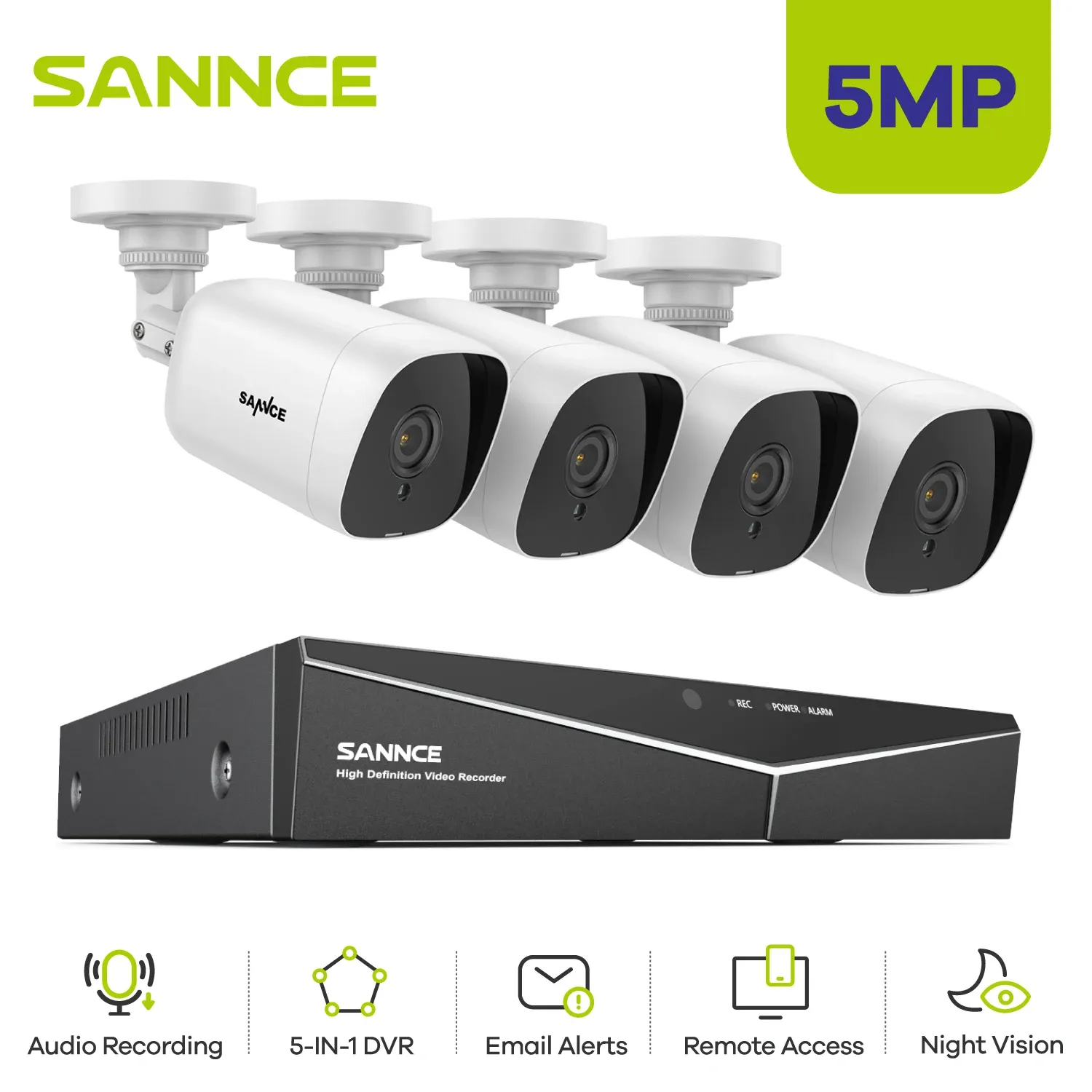 SYSTEM SANNCE 8CH 5MP DVR Nadzór wideo CCTV Protect