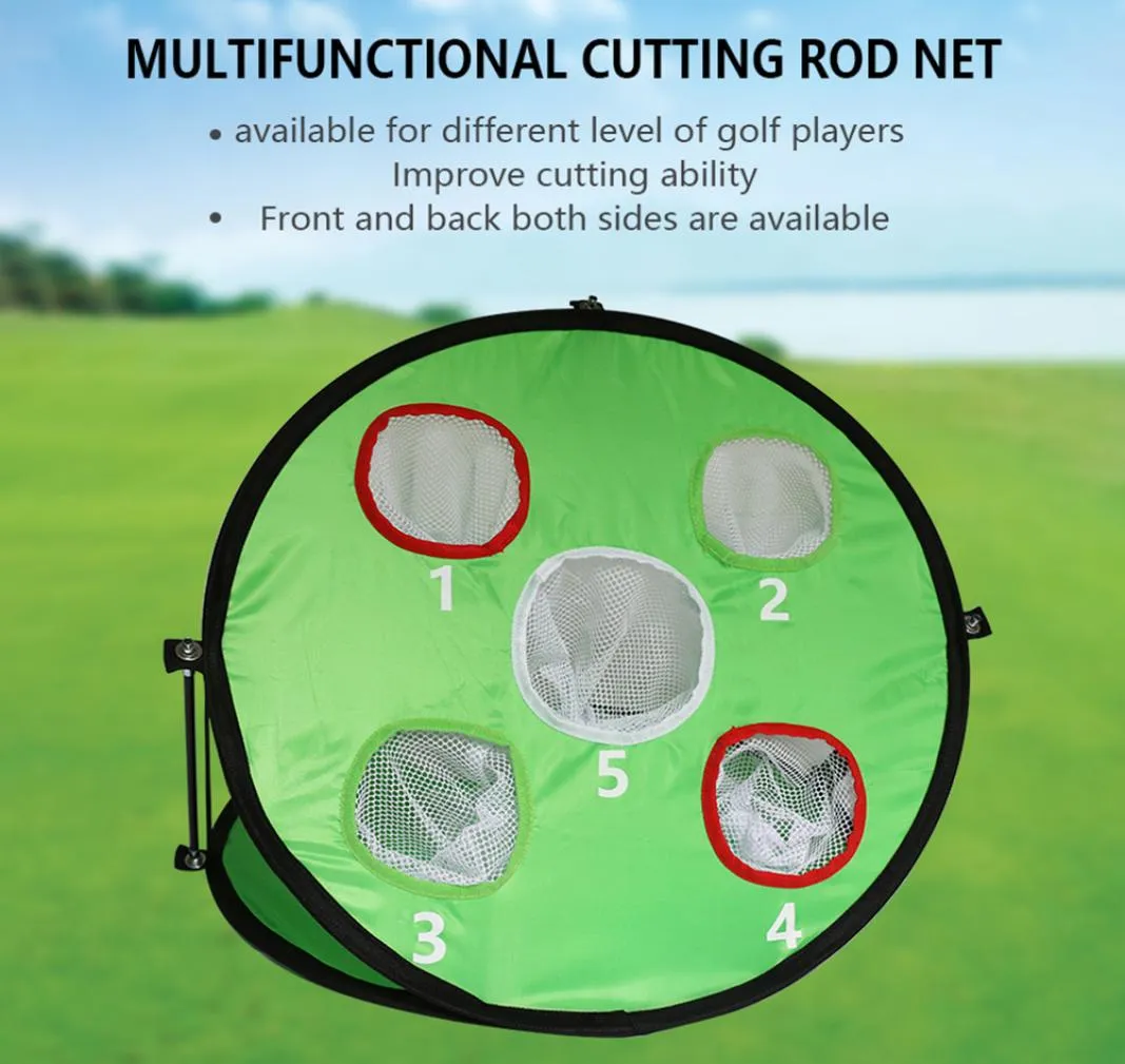 Портативные 5 лунок для гольф -практики нейлоновая сетка на заднем дворе клетки Cage Golf Net Sports Equipment Indoor Outdoor The Chipping Aids2050370