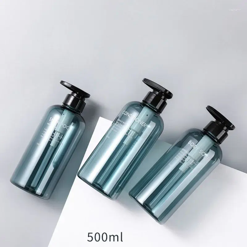 Bouteilles de rangement 3PCS 500 ml Ensemble de bouteille vide Shampooing Gel Gel Hair Conditioner Press Dispensateur 667D