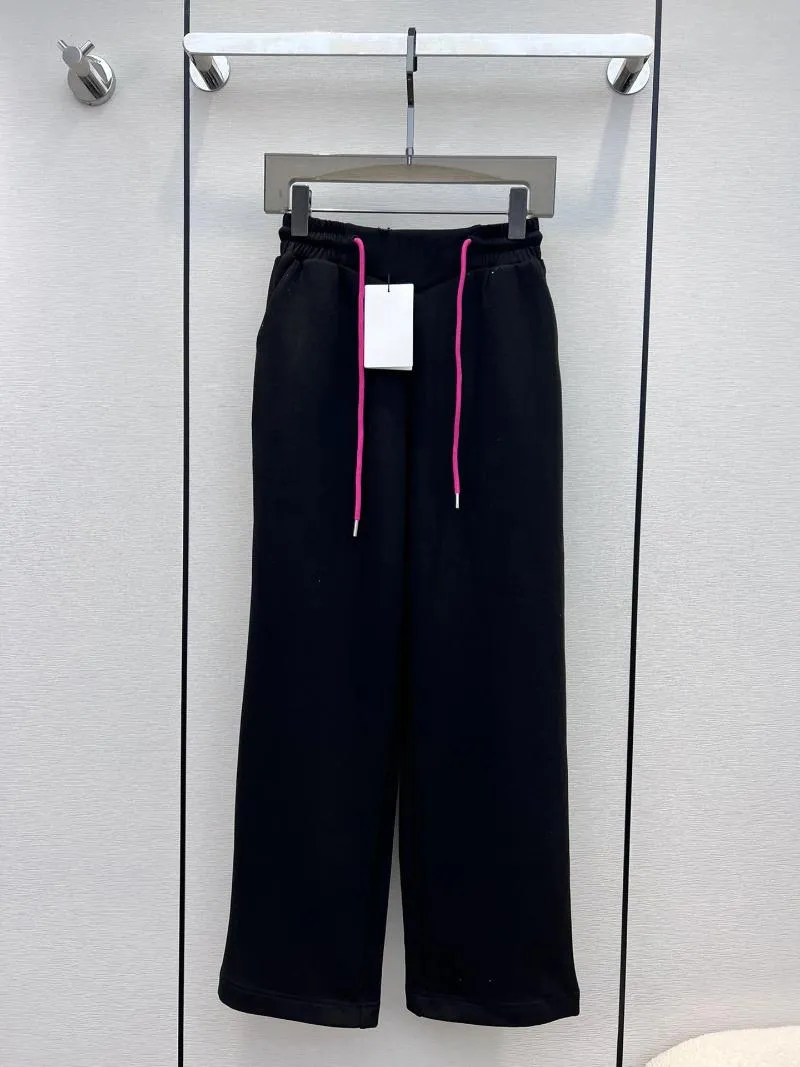 Pantaloni da donna primaverili ed estivi da ricamo da ricamo a bump draw corda tubo dritta pantaloni casual gamba!È un bel oggetto