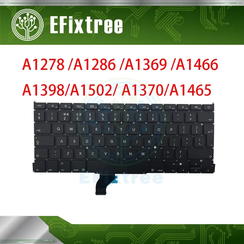 CPUS Ноутбук A1278 A1286 A1398 A1466 A1465 A1502 A1425 A1370 Keyboard UK US для Book Air Pro Retina 20122015