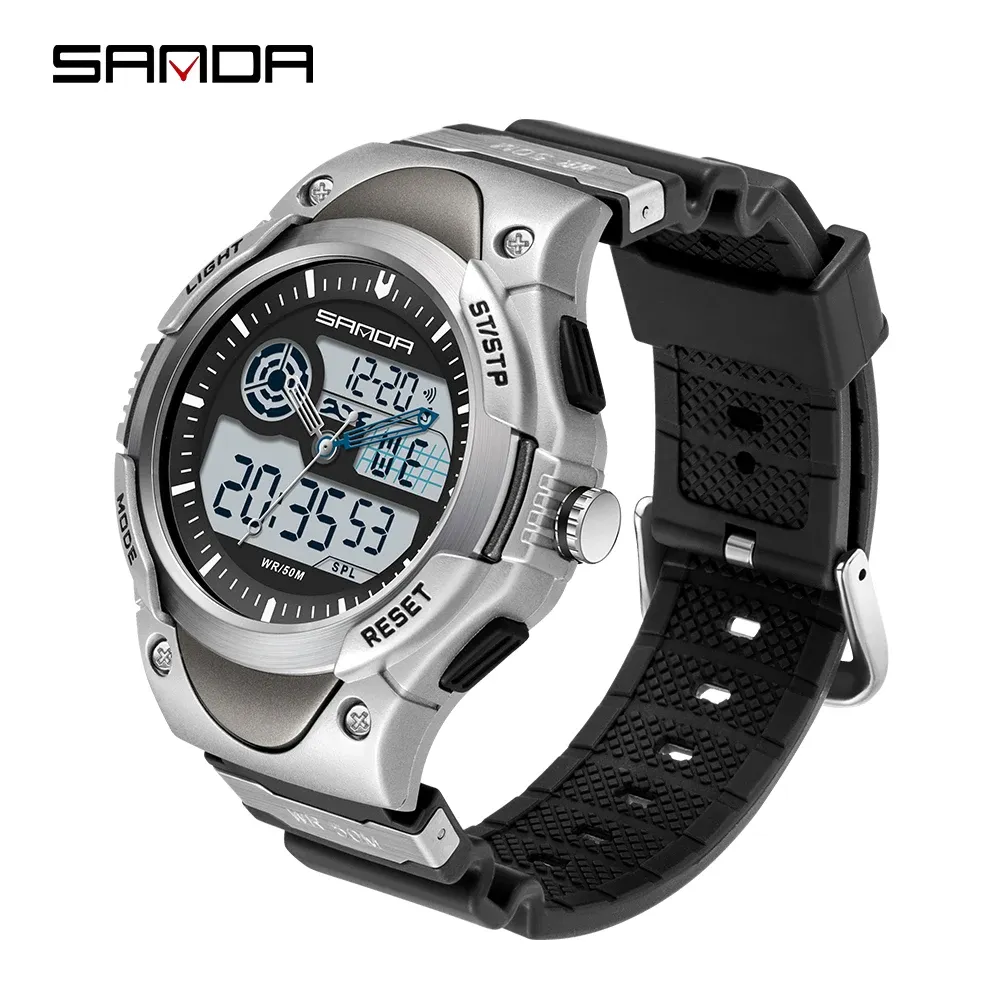 Relógios Brand Sanda Sport Outdoor Sport Men's Watches 50m Dealpato a água para homens quartzo assistir relógio eletrônico relógio masculino 3117