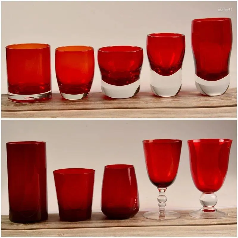 Wine Glasses European Color Red Lead-free Glass Original Screen Tiktok Tide Round Personalized Wedding Pure Happy Cup.