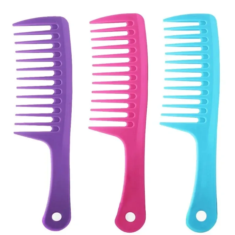 ABS Material, Straight Handle, Large Size, Medium Size, Wide Toothed Comb, Curly Hair Comb, Heat Resistant and Anti-static Hair