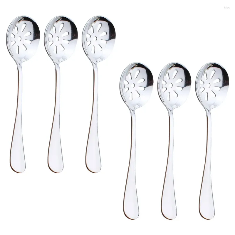 Cuillères 6 pcs collanter ustensiles de service ménage en acier inoxydable Cucharas para postes