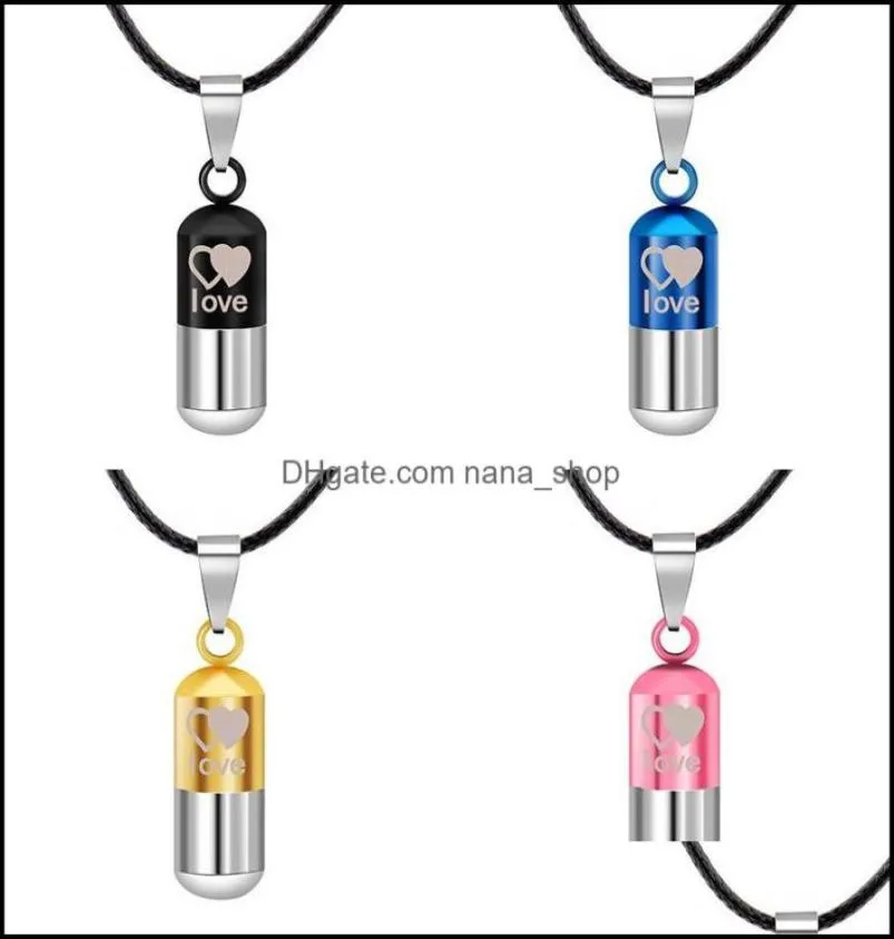 Colliers pendants pendentifs bijoux en acier inoxydable urne crémation cendres