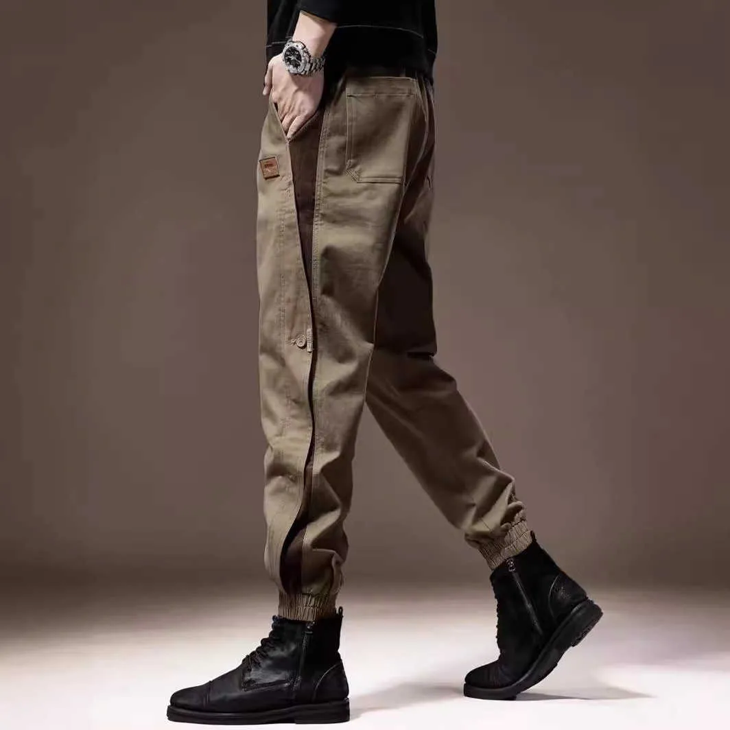 Calça americana de trabalho para homens Spring Spring Trendy Logo Casual Leggings com um elegante e design com nicho de retalhos Harlan