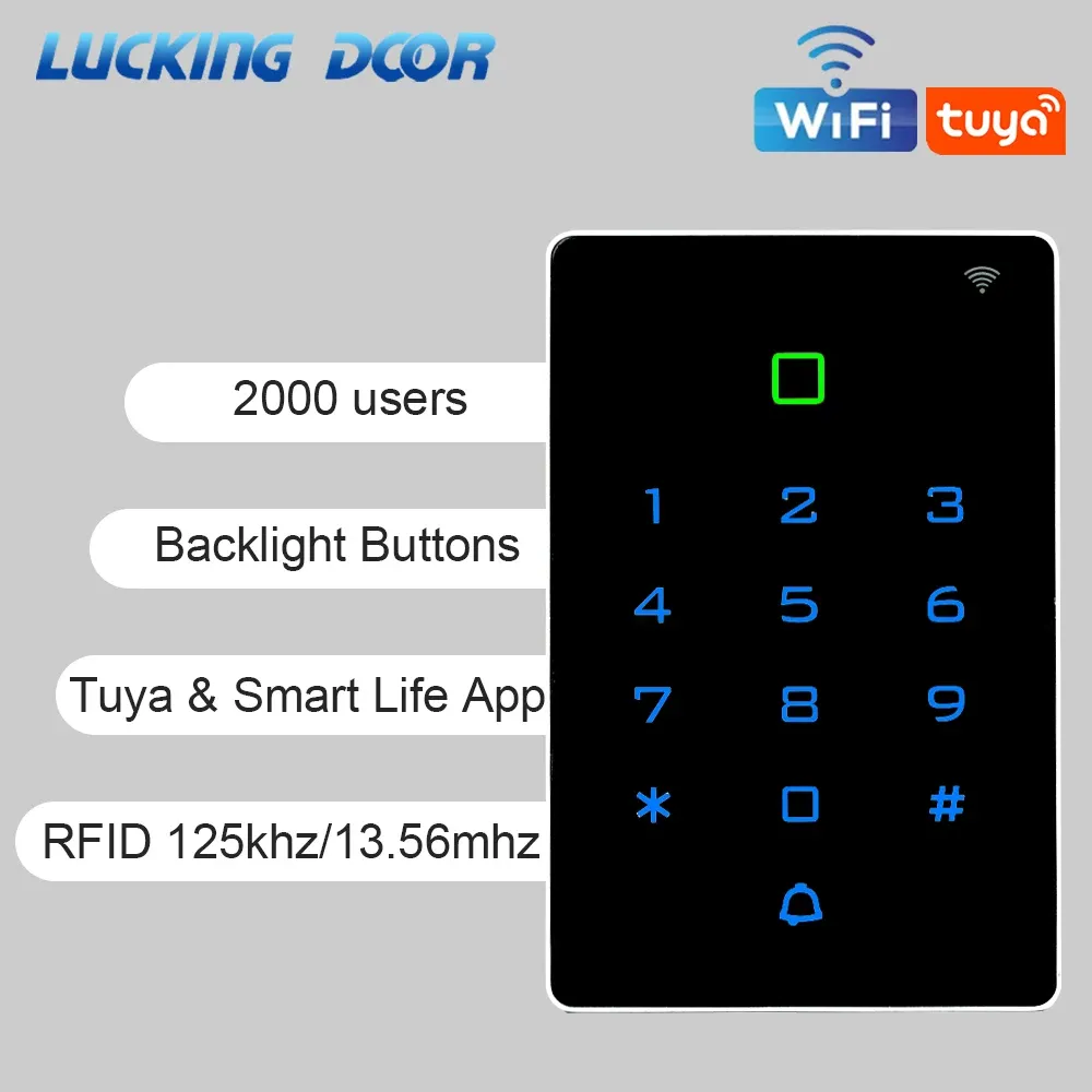 Kits WiFi Tuya Door Access Control Keypad RFID Keyboard IP68 Waterproof Controller Card Reader Door Opener App Remote Unlock WG26/34