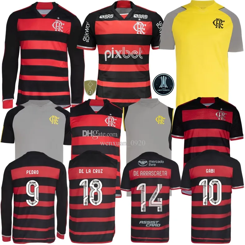 2024 2025 Jerseys de football de Flamengo 24 25 Flamenco à la maison 3e Camisa Gabi David Luiz de Arrascaeta Pedro Isla Football Shirt