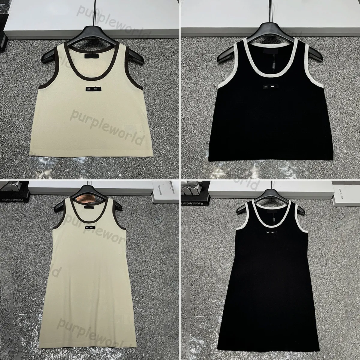 Designer sexy tanktops voor vrouwen gebreide vestbrief mouwloze jurk zomer T -stukken