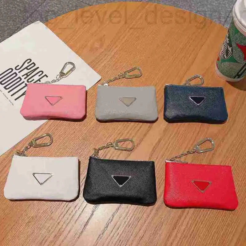 Keychains & Lanyards designer Classic Like P Designer The Same Style Card Bag Men's And Women's Mini Metal Inverted Triangle Big Brand Coin Purse G2C2