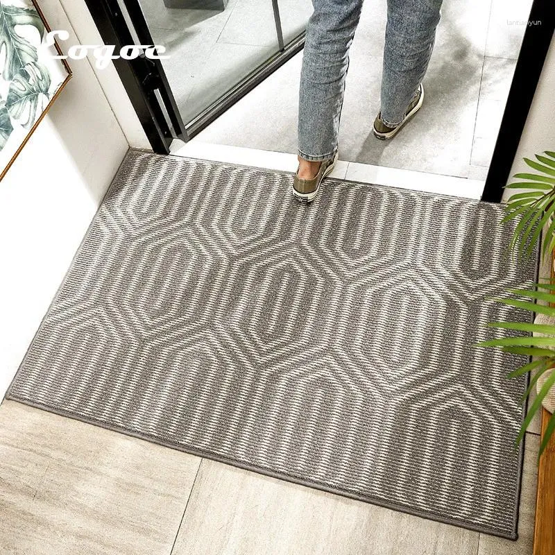 Carpets Eogoe Mat à sol pailtre pour porte d'entrée tapis extérieur décoration intérieure tapis géométrique moderne