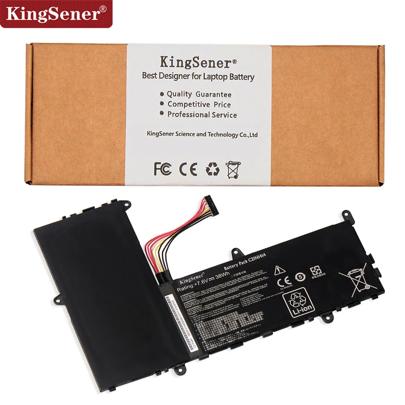 배터리 Kingsener 7.6V 38WH C21N1414 ASUS EEEBOOK 용 노트북 배터리 X205T X205TA X205TABINGFD015B 11.6 "무료 2 년 보증