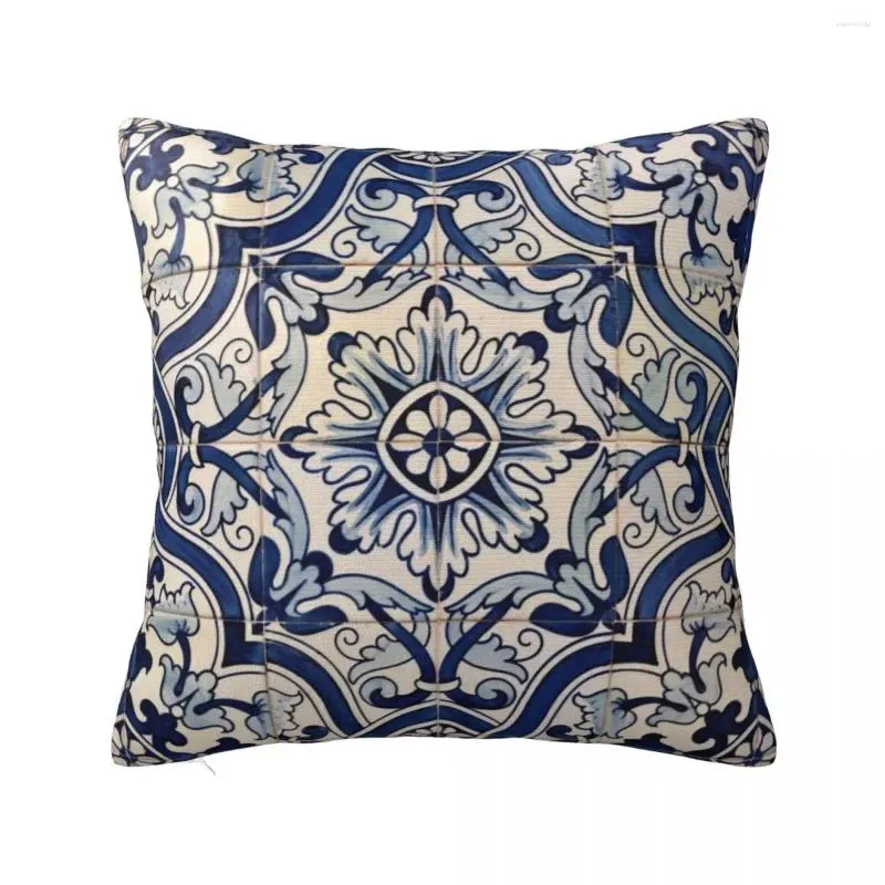 Pillow Beautiful Blue Portuguese Tile - Azulejo Throw Bed Pillowcases