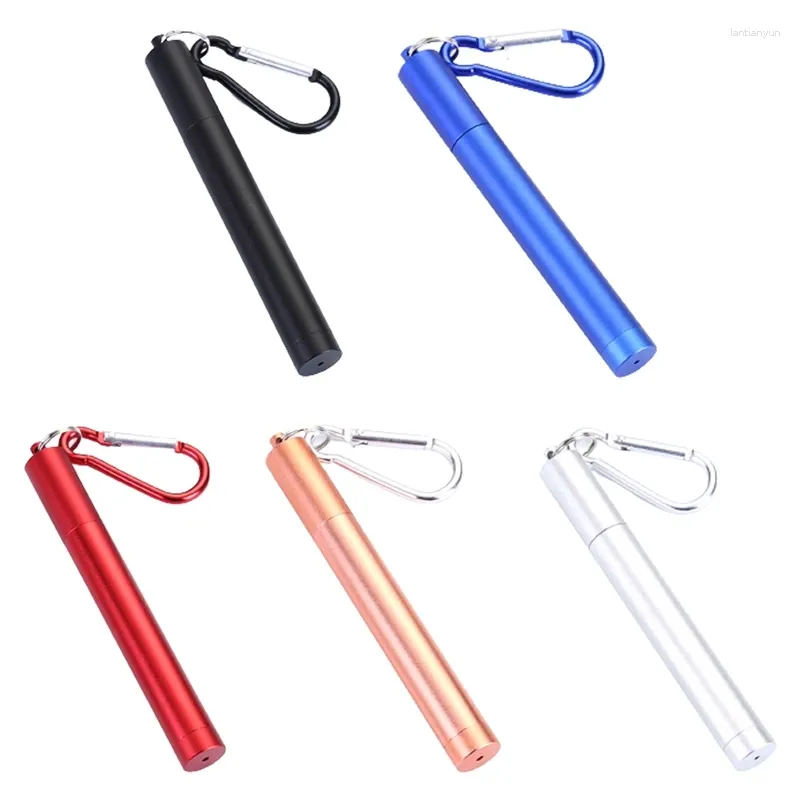 Drinking Straws Reusable Straw 304 Stainless Steel Metal With Cleaning Brush Collapsible Portable Set For Travel