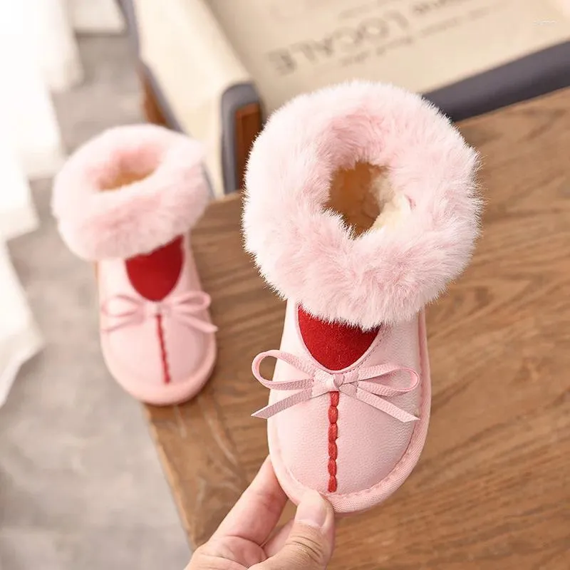 Boots Classic Turned-over Baby Plush Children For Infant Boys Girls 2024 Artificial Fur High Top Keep Warm Toddler Kids Shoes