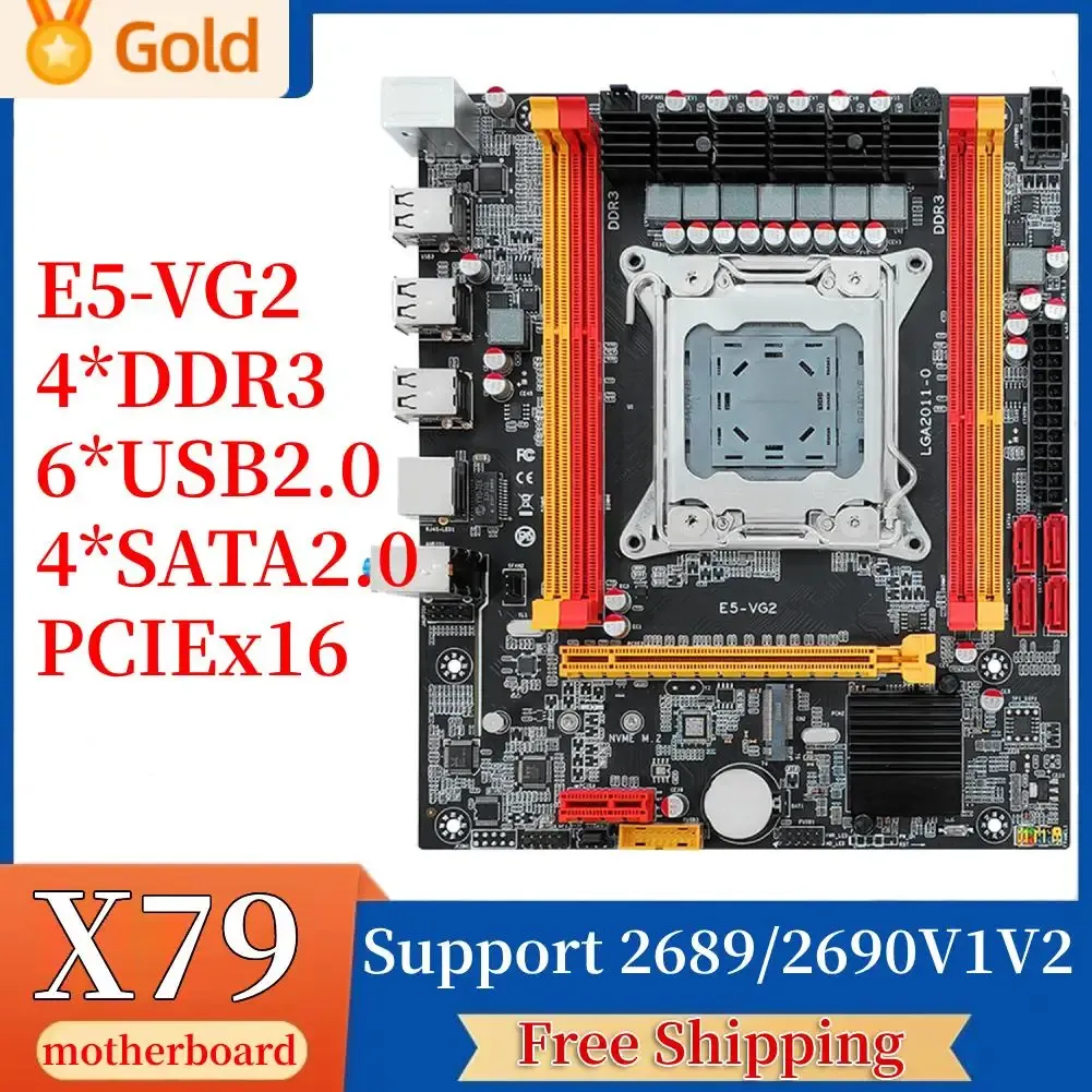 Moderbrädor X79 Datormoderkort NVME M.2 SSD LGA 2011 Desktop Motherboard Support DDR3 Memory Fit for Intel CPU E5 2600/2689/2690/2670