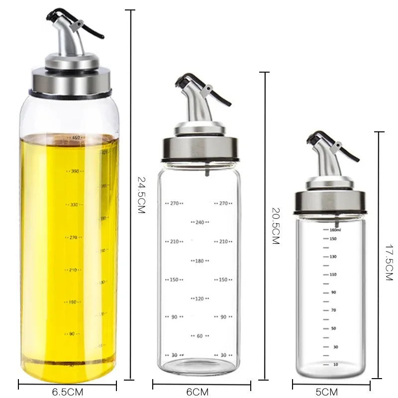 Cuisine Assaisonnement Bottle Dispenser Sauce Bottle Verre Bouteilles de rangement en verre pour l'huile et le vinaigre Creative Kitchen Tools Accessoires