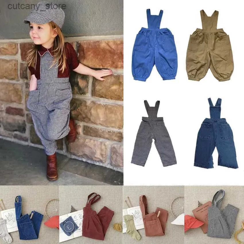 Pantalon pour enfants sanglonnes Soor Ploom Brand Baby Girl Birl Ramper New Automn Winter Bottoms Toddr Savel Boys Coururoy Pantalon Denni Jean L46