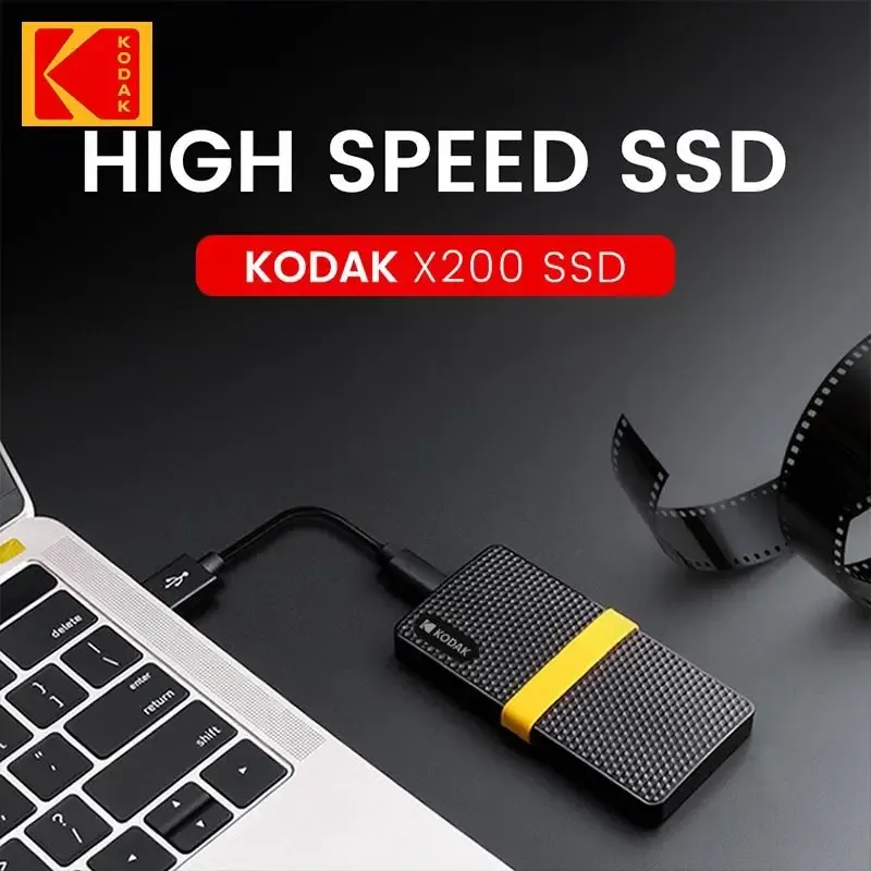 RODS KODAK DISC HARD EXTERNE 1TB USB3.1 MINI PORTABLE SSD X200 HD EXTERNO 256G 512G Mobile Solid State Drive pour ordinateur portable