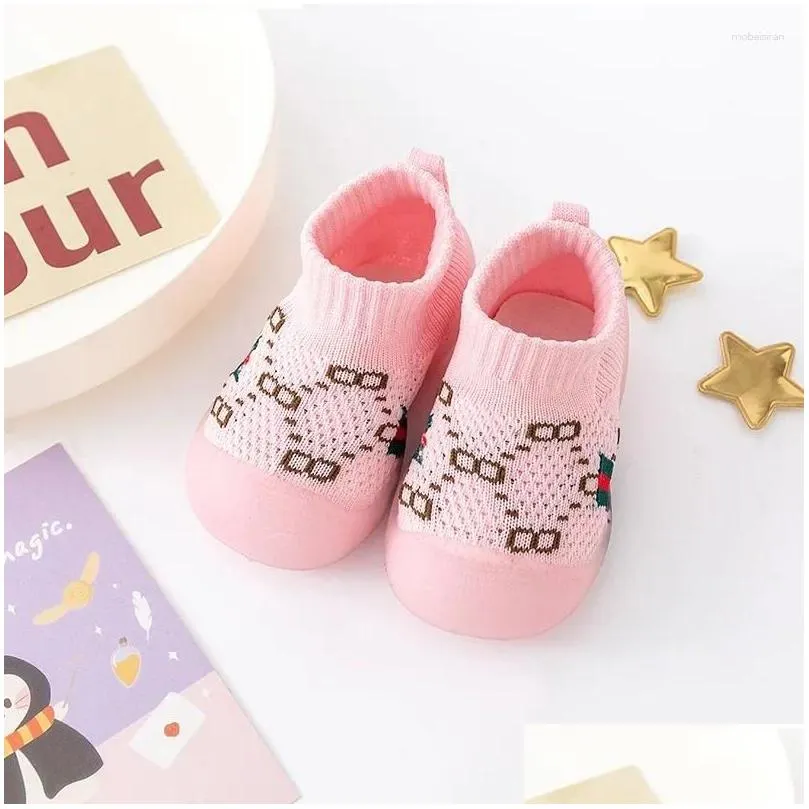 First Walkers Spring And Autumn Mesh Children`s Solid Color Shoes Soft Sole Outwear Walking