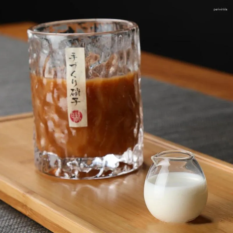 Disposable Cups Straws 20ML Transparent Glass Coffee Tea Drinks Dessert Breakfast Japanese Small Milk Pot Cup Mugs Drinkware