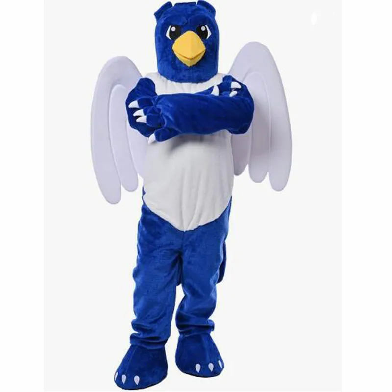 2024 Vendite calde Halloween Blue Eagle with Wings Mascot Costume Fancy Dress Carnival Custom Fancy Costume Caratteri Costumi