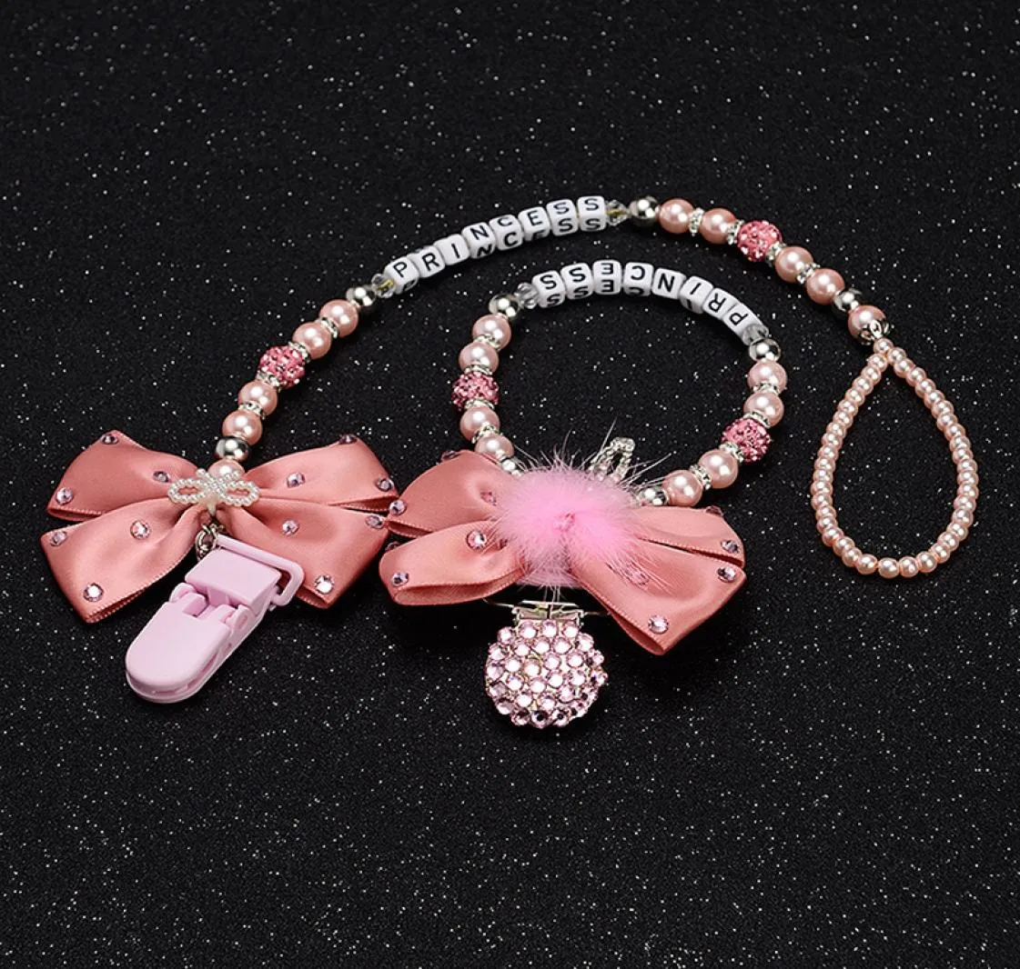 Personalisedany Name Set Stunning Pink Bling Pram Charmstroller Toy Rattles Bed Toy Rattle Pacifier Clip Holder Dummy Clip6948602