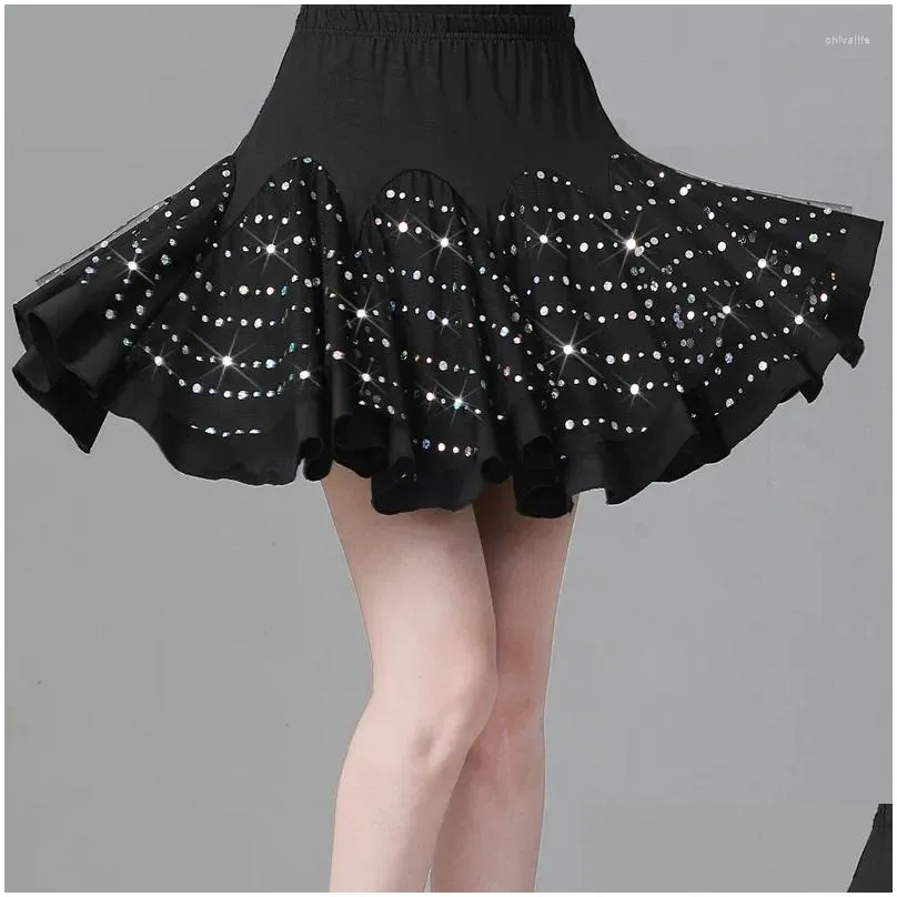 Scala abbigliamento da swing da donna latina da donna esercitati con paillettes per abbigliamento per paillettes corto marcata per la consegna dell'abbigliamento dhlqj