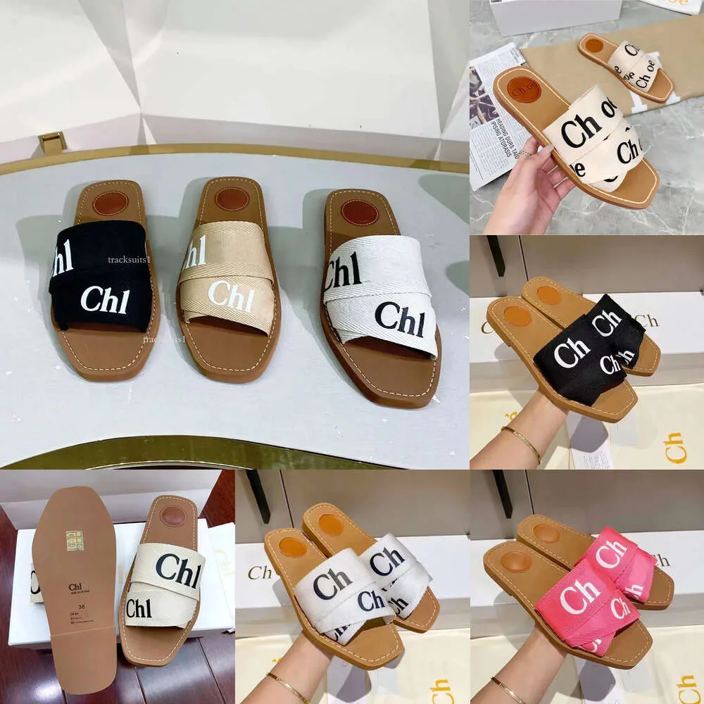 Flat Sandale Slide Designer Sandal Luxury Man Woody Clog Mule Letter Locons Tazz Slipper Womans Pink Red Summer Place Place Place Plateforme Canvas Shoe Flip