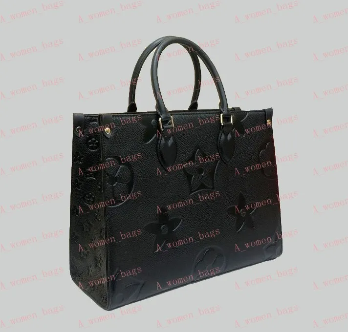 Ondegoities Luxurys Designer tas grote capaciteit totes tas mode zak femme lederen schoudertassen vrouwen handtas handtocht in reliëf zwarte bloem dame portemonnee portemonnee portemonnee portemonnee