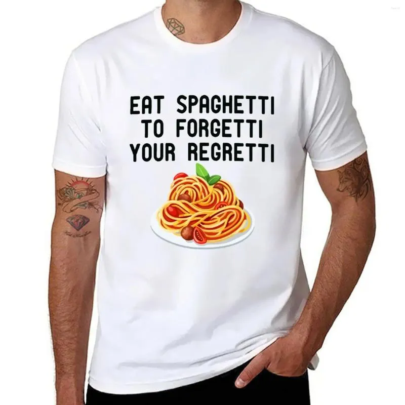 Les débardeurs pour hommes mangent des spaghettis pour oublier votre t-shirt regretti t-shirts t-shirts