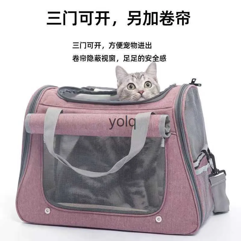 Crates de transportadoras de gatos abriga a bolsa de animais de estimação nova tendência de moda respirável portátil de grande capacidade crossbody h240407