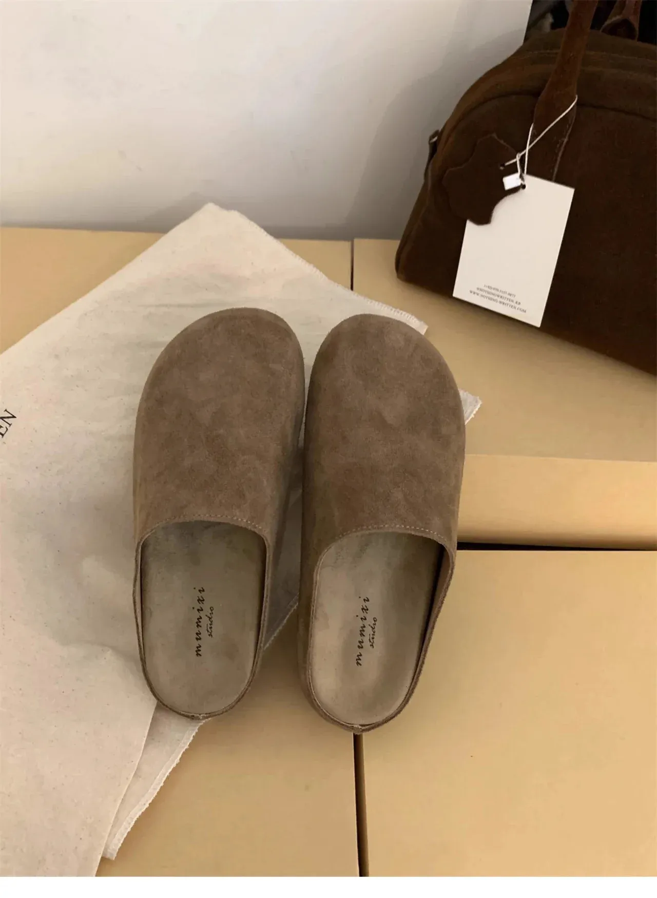 Leopard Women Platform Mule Slippers Casual Suede Slingback Flats_voghion.com