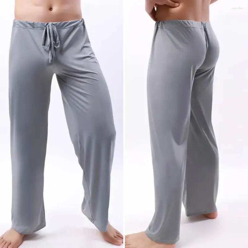 Active Pants Men Yoga Niski pasa sznurka prosta luźna piżama cienkie sporty wygodne sprężyste spodnie