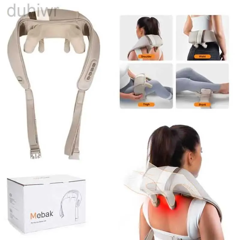 Volledige lichaamsmassager Meuk N1 Elektrische nek Schoudermassager met warmte 6D Kneadmassagekussen Lichaam Trapezius Nek en cervicale massagesjaal 240407