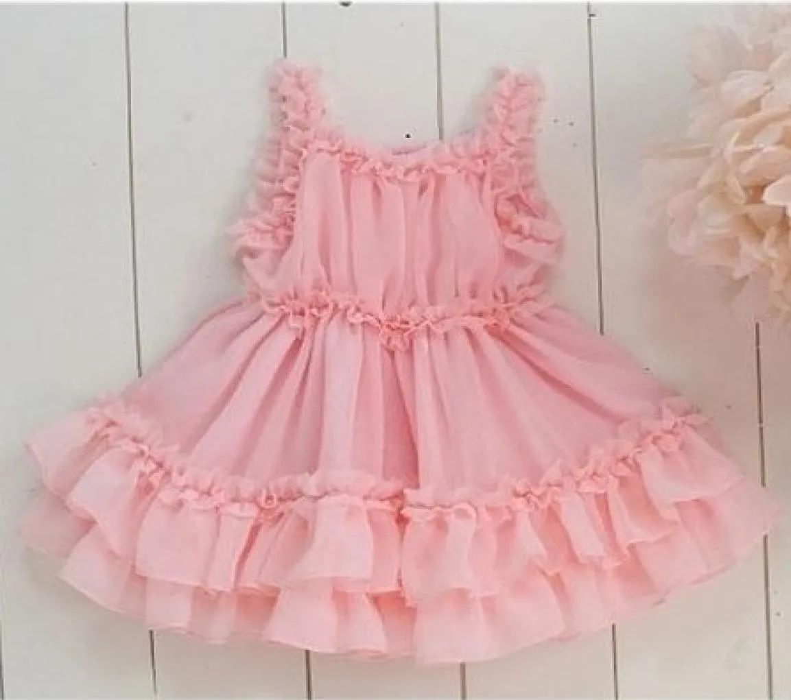 Vieeeease Girls Dress Flower Kids Clothing 2020 Summer moda Ruffles tiras de renda Tutu Princess Dress Ku00677770008