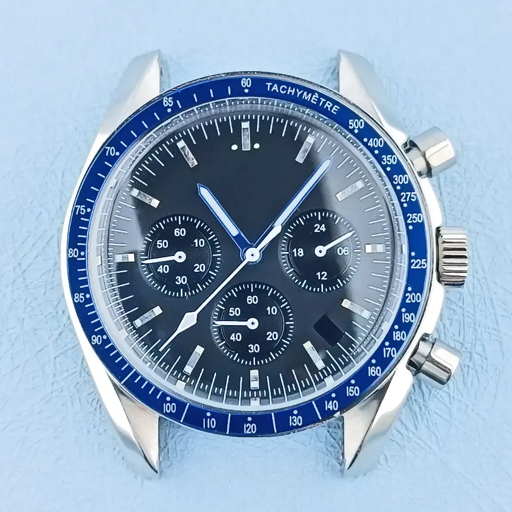 Kits 40 mm VK63 Mouvement de montre Case de montre 316l en verre en acier inoxydable Blune étanche Affaire C3 Accessoires de montre à cadran lumineux