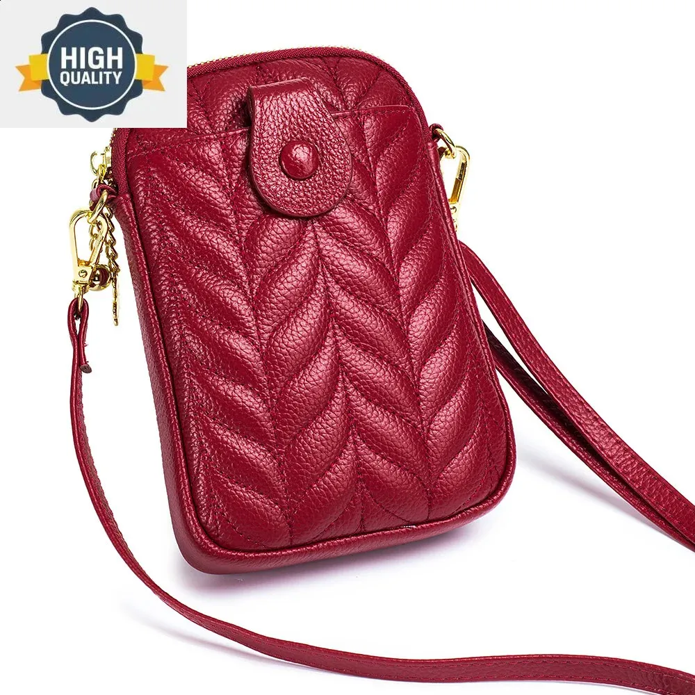 Sac Téléphone femme authentique cuir crossbody dames pochet s mode tendance femmes sac à main messager marque polyvalente 240328