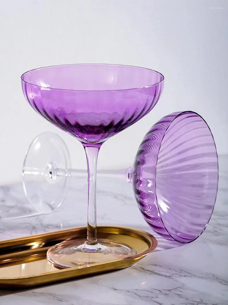 Verres à vin Bohemian Style Cocktail Verre Crystal Crystal Purple Purple Della Gobelet Dessert Cerce Crème