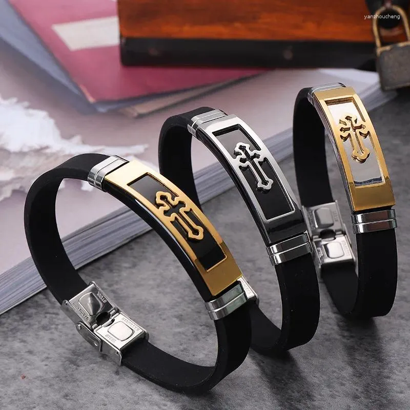 Bangle Jesus Cross Bracelet For Men's Stainless Steel Fashion Trendy Jewelry Accessories Unisex Chain Party Birthda