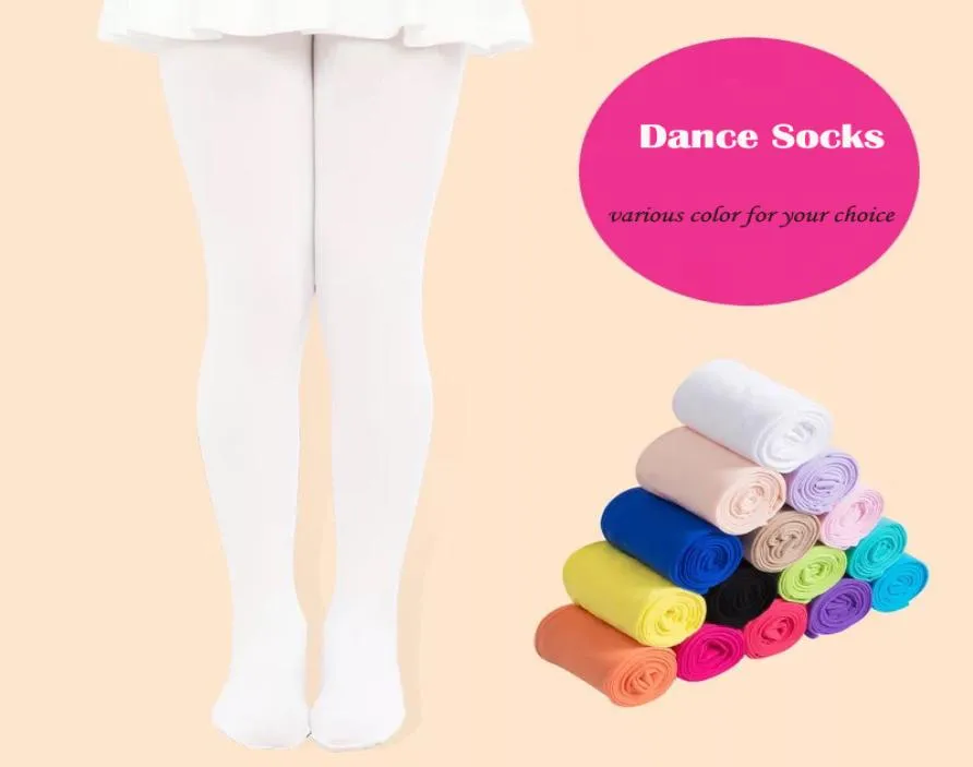 Whole Girls Pantyhose Tights Kids Dance Socks Candy Color Children Velvet Legging Clothes Baby Ballet Stockings Kids Solid Soc6528906