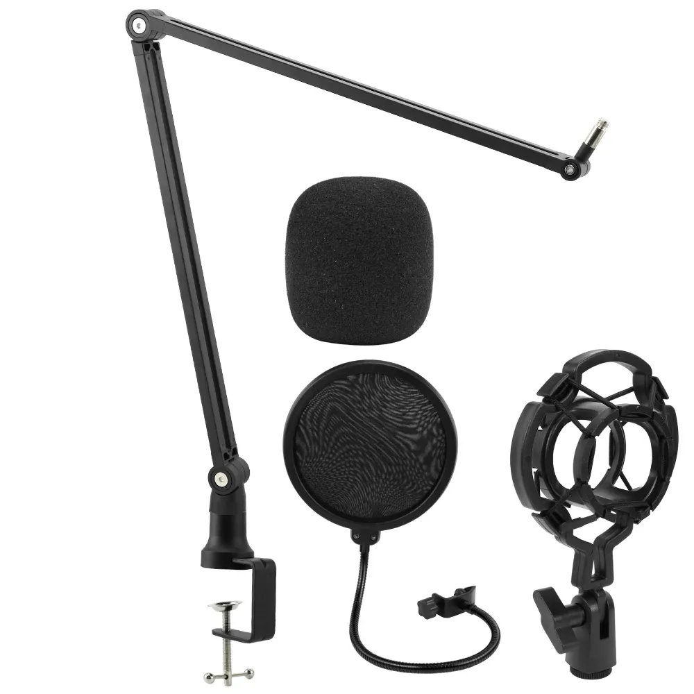 Stand Metal Suspension Scissor Microphone Stand Justerbar BOOM ARM STANDS PIDESTAL POP FILTER FÖR BLÅ YETI BM800 USB CONDENSER MIC