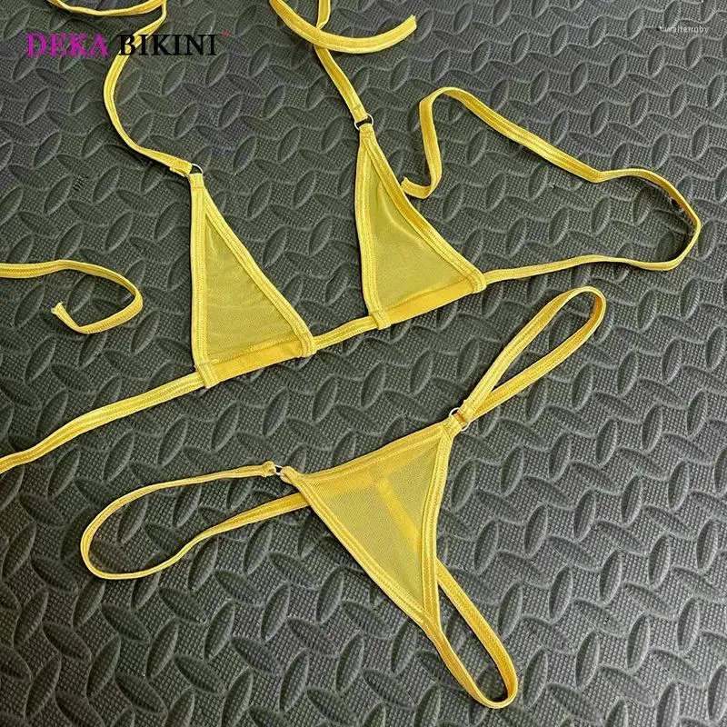 Women's Exotic Teardrop Mini Bikini Set - Micro G-String Thong & Triangle Top Swimwear